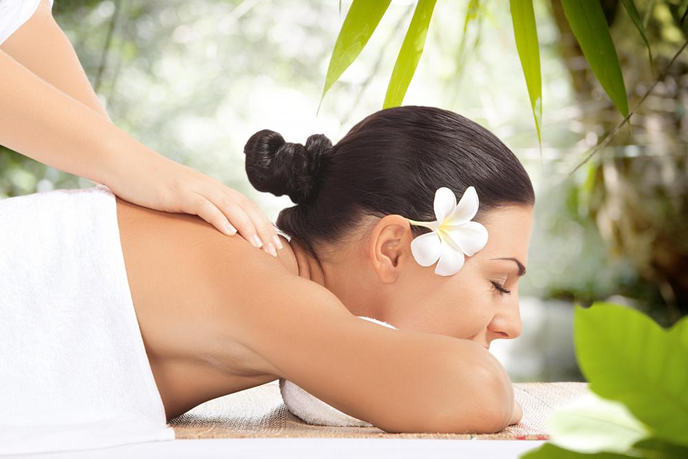 woman getting spa massage